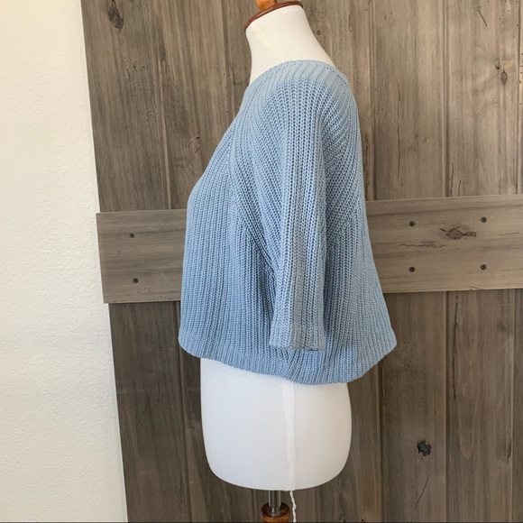 LA Hearts Powder Blue Crop Sweater - Picture 2 of 4